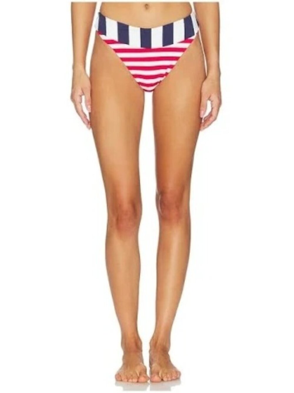 Beach Riot NWT Amarie Bikini Bottom in Star Spangled Stripes S Beach Pool Resort